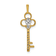 Rhodium Over 14K Yellow Gold with White Rhodium Diamond Club Key Pendant