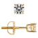 White Cubic Zirconia 14k Yellow Gold Studs With Velvet Gift Box 0.50ctw