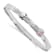 Rhodium Over Sterling Silver Pink Cubic Zirconia Princess Adjustable Bangle