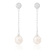 7-7½mm White Cultured Freshwater Pearl and Cubic Zirconia Rhodium Over
Sterling Silver Earrings