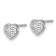 Rhodium Over 14k White Gold Diamond Studded 6mm Heart Stud Earrings