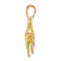 14K Yellow Gold with White Rhodium Diamond-cut 3D Horse Pendant