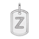 Rhodium Over 14k White Gold Diamond Initial Z Dog Tag Charm