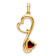 14k Yellow Gold Garnet and Diamond Heart Pendant