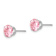 Rhodium Over 14k White Gold 6.5mm Pink Cubic Zirconia Stud Earrings