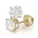 Lab-Grown Diamond Solitaire Stud Earrings 2.00ctw In 10K Yellow Gold