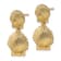 14k Yellow Gold Textured Double Scallop Shell Stud Earrings