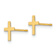 14k Yellow Gold Children's Cross Stud Earrings