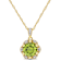 Peridot & Diamond 14K Yellow Gold Floral Pendant With Chain 1.57ctw