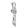 Rhodium Over 10k White Gold 0.09 cttw Emerald and Diamond Fleur-de-Lis
Cross Slide Pendant