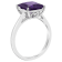 8mm Princess Cut Amethyst Rhodium Over Sterling Silver Ring