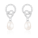 8-8.5mm White Cultured Freshwater Pearl and Cubic Zirconia Rhodium Over
Sterling Silver Earrings