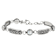 Cultured Freshwater Pearl Floral Station Bracelet In Sterling Silver 6.5-7mm