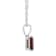8x6mm Emerald Cut Garnet 14k White Gold Pendant With Chain