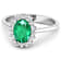 1.75ctw Green Emerald and Diamond 14K White Gold Halo Ring