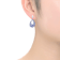 Sapphire Color CZ Pear Shape Drop Earrings In Sterling Silver