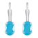 6x4mm Oval Turquoise Rhodium Over 10k White Gold Drop Earrings
