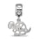 Rhodium Over Sterling Silver LogoArt Delta Zeta Turtle on Heart Bead
