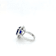 7.95 Ctw Blue Sapphire and 1.15 Ctw White Diamond Ring in 14K WG