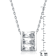 Rectangle CZ Solitaire Pendant In Sterling Silver