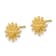 14k Yellow Gold Satin and Diamond-cut Sun Stud Earrings