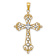 14K Two-tone Gold  Textured and Diamond-Cut Cut-Out Cross Pendant