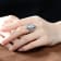 Rhodium Plated over Sterling Silver with Green Color Cubic Zirconia
Modern Ring