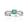 Round Emerald with White Sapphire Accents Sterling Silver Split Shank
Ring, 0.60ctw