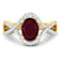 1.74ctw Red Ruby and Diamond 14K Yellow Gold Halo Ring