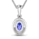 0.62ctw 14K White Gold Tanzanite and White Diamond Pendant with 18 inch
Cable Chain