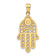 14k Yellow Gold Diamond-Cut and Textured Hand of God Pendant