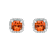 Peach Orange Lab Created Padparadscha Sapphire with Moissanite Rhodium
Over Silver Stud Earrings