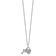 Rhodium Over 14K White Gold Lab Grown Diamond Heart Lock and Key Pendant Necklace