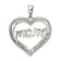 Rhodium Over Sterling Silver MOM Cubic Zirconia Heart Pendant
