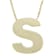 Block Letter S Initial Pendant Necklace In 10K Gold