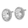 Rhodium Over Sterling Silver Oval Cubic Zirconia Halo Post Earrings