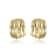 Basket Weave C-Hoop Earrings In 14K Gold Over Brass