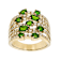 Chrome Diopside And White Zircon Cluster Ring In 18K Gold Over Sterling
Silver 2.09ctw