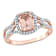 Morganite and Diamond 10K Rose Gold Ring 1.51ctw