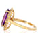 Amethyst Oval And White Zircon Ring In 18K Gold Over Sterling Silver 3.02ctw