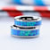 QUASAR Tungsten Wedding Band with Blue Green Opal Inlay 8mm