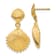 14k Yellow Gold Textured Scallop Shell Dangle Earrings