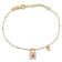 Children's Lock and Heart Pink Enamel Chain Bracelet 18K Yellow Gold
Over Sterling Silver