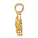 14k Yellow Gold Textured Collie Dog Pendant