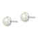Rhodium Over Sterling Silver  6-7mm White Button Freshwater Cultured
Pearl Earrings