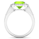 4.24 ctw Oval Green Peridot and Diamond 14K White Gold Split Shank Halo Ring