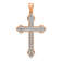 14k Rose Gold and Rhodium Over 14k Rose Gold Diamond Cross Pendant