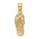 14k Yellow Gold 3D Textured Cubic Zirconia April Birthstone Flip Flop Pendant