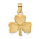 14K Yellow Gold Enameled 3 Leaf Clover Pendant
