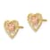 14K Yellow Gold and 14K Rose Gold Diamond-Cut Heart and Flower Stud Earrings